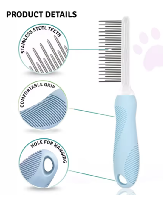 Clean Comb: The Ultimate Pet Grooming Needle Brush for a Shiny, Tangle-Free Coat!
