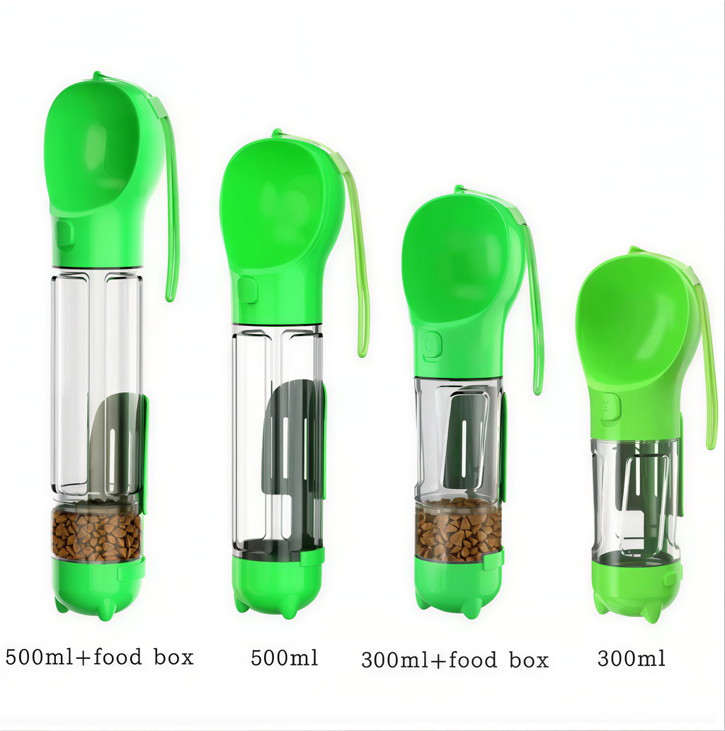 3-in-1 Dog Water Bottle & Food Dispenser – Portable, Leak-Proof Travel Bowl