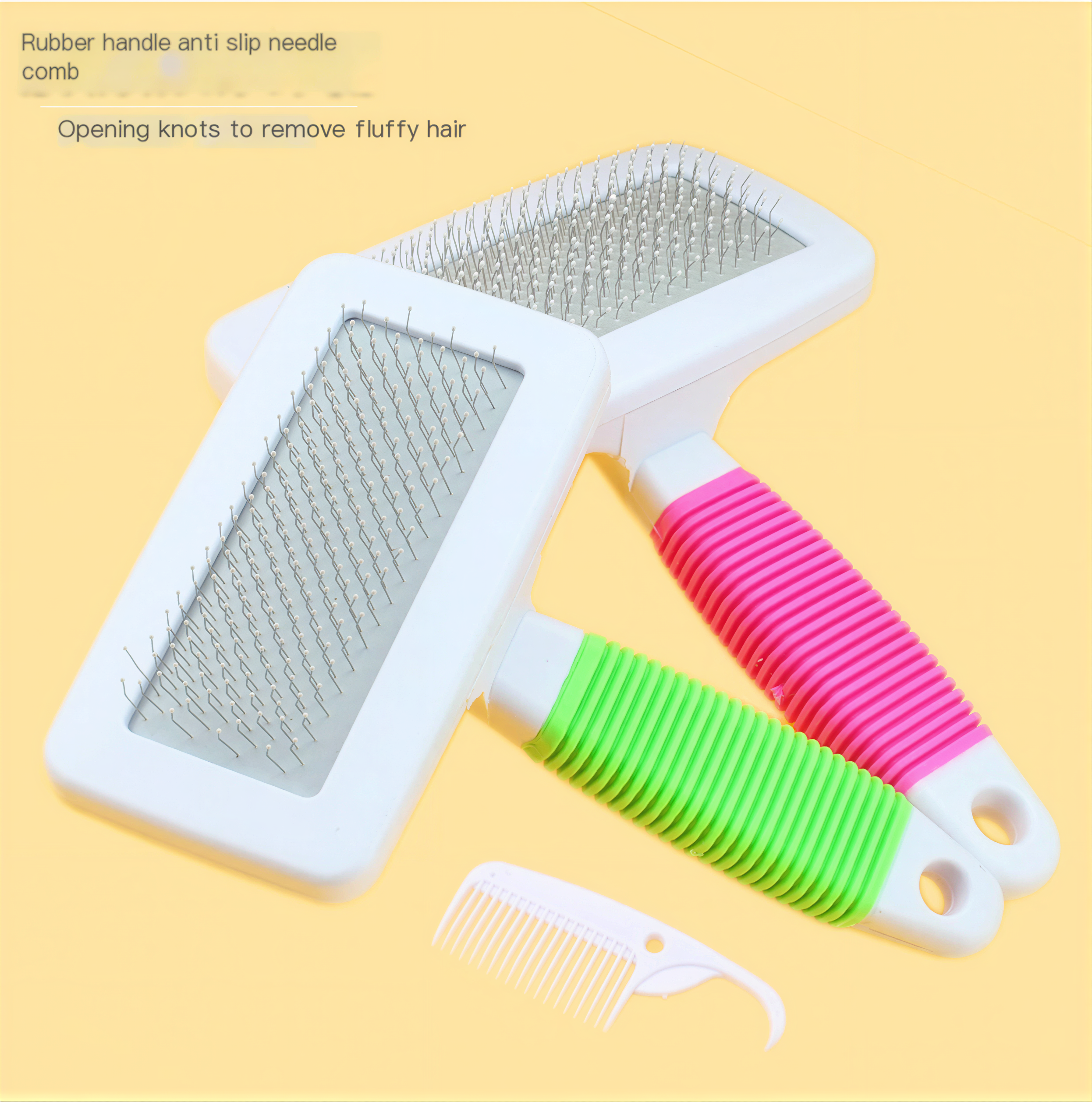 2-in-1 Pet Grooming & Massage Comb (Steel Needle Brush)