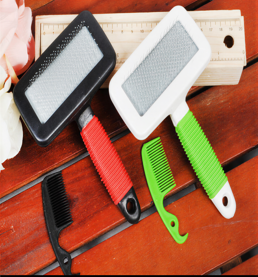 2-in-1 Pet Grooming & Massage Comb (Steel Needle Brush)