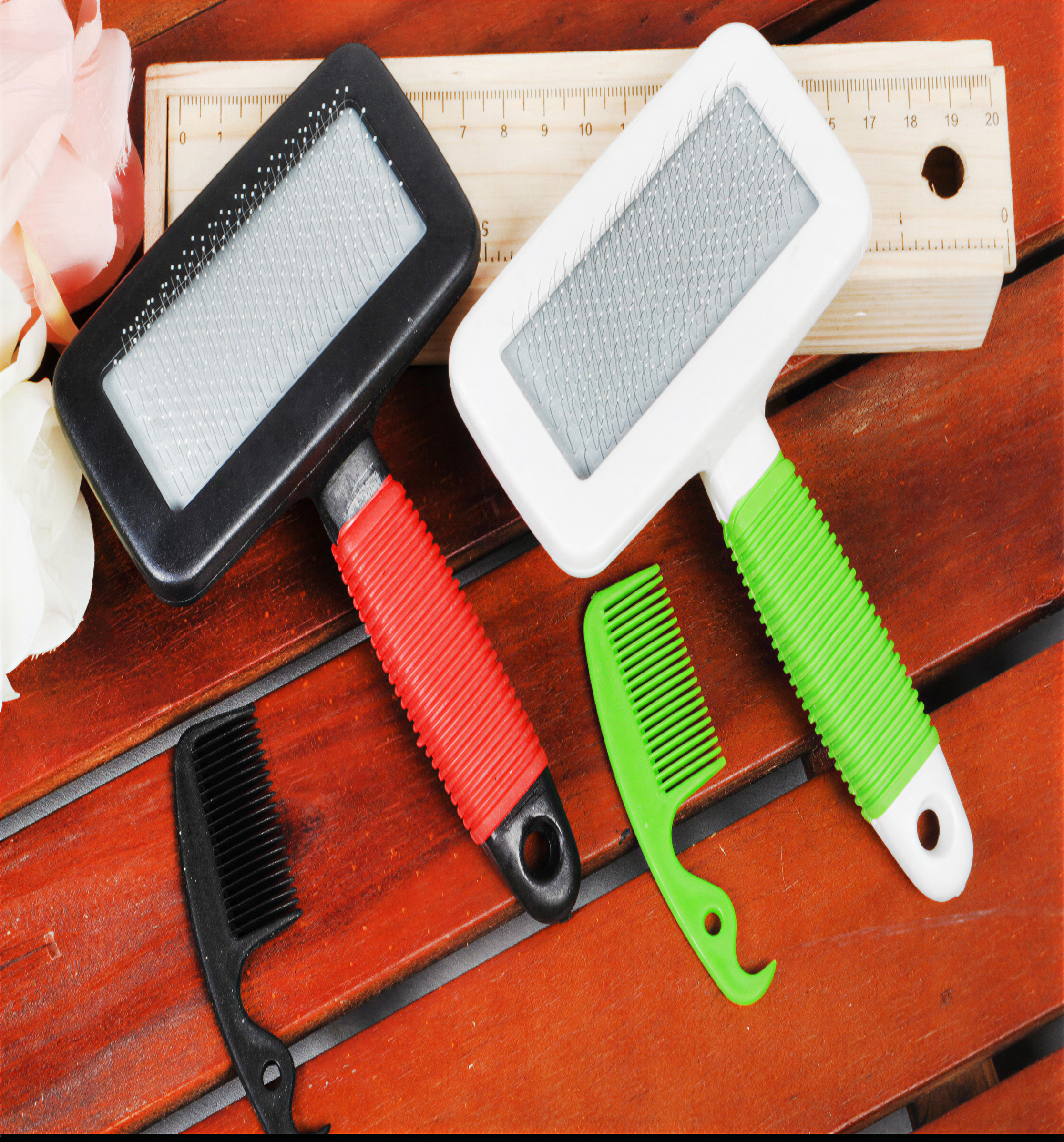 2-in-1 Pet Grooming & Massage Comb (Steel Needle Brush)